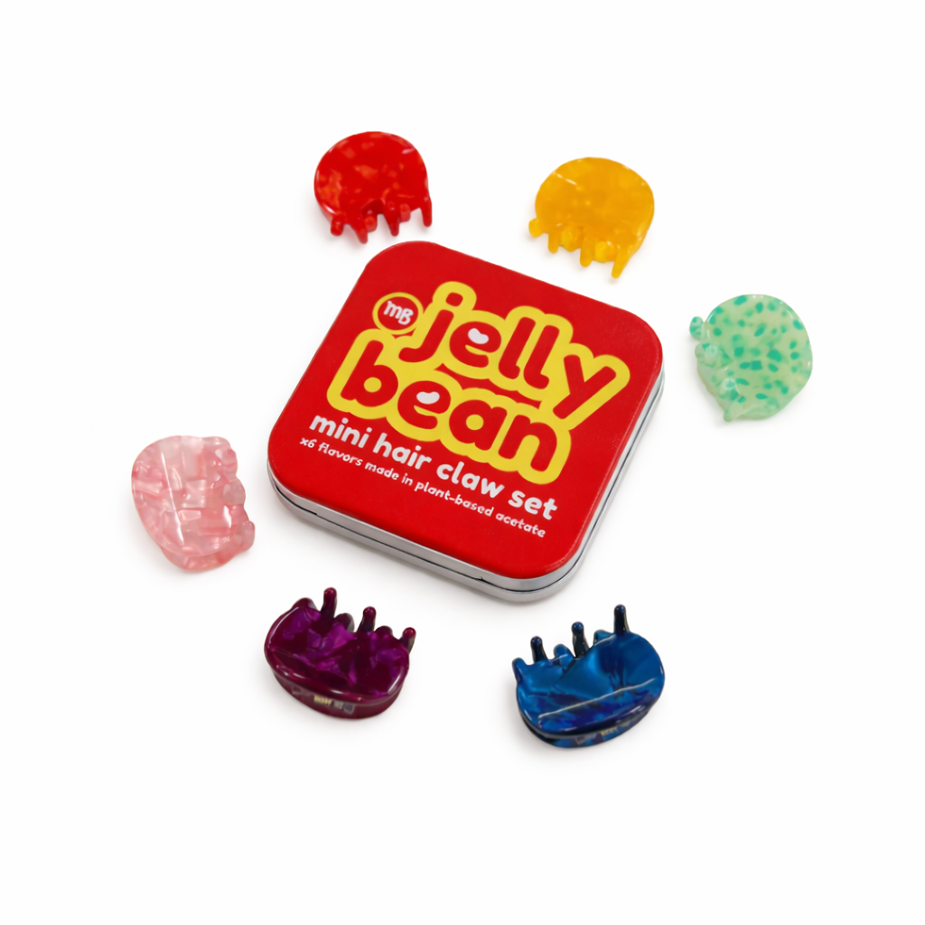 Jelly Bean Mini Hair Claw Set – Set of 6 Colorful 1