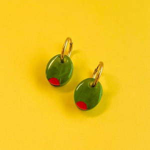 Pimento Olive Earrings