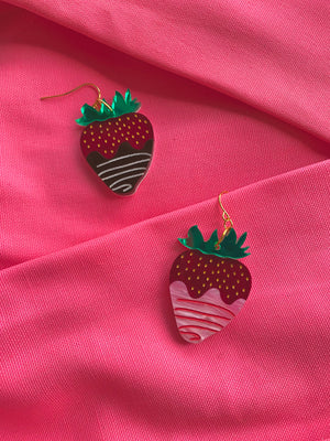 Dipped Strawberry Earrings